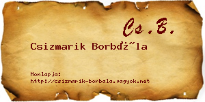 Csizmarik Borbála névjegykártya